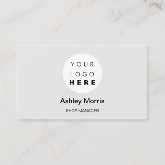 Aangepaste QR-code Logo sociaal online winkelgrijs Visitekaartje (Achterkant)