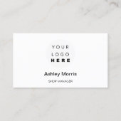 Aangepaste QR-code Logo Sociaal online Winkelwit R Visitekaartje (Achterkant)