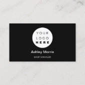 Aangepaste QR-code Logo sociaal online winkelzwart Visitekaartje (Achterkant)