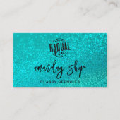 Aangepaste Qr-code Logo Sociale media Glitter Blau Visitekaartje (Voorkant)