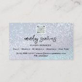 Aangepaste Qr-code Logo Sociale media Glitter Blau Visitekaartje (Achterkant)