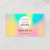 Aangepaste QR Code Logo Sociale Online Winkelholog Visitekaartje (Achterkant)