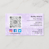 Aangepaste QR-code Logo Sociale online winkelobjec Visitekaartje (Voorkant)