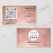 Aangepaste QR-code Logo Sociale online winkeltoevo Visitekaartje (Voorkant / Achterkant)