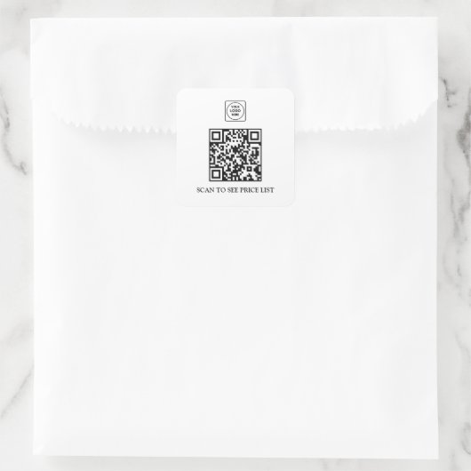 Aangepaste QR-code logo sticker Zakelijke menu (Tas)