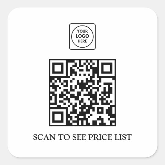 Aangepaste QR-code logo sticker Zakelijke menu (Voorkant)