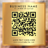 Aangepaste QR-code logo tekst namaak goud glamor Raamsticker (Vel 2)