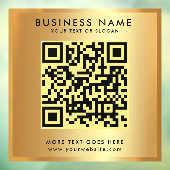 Aangepaste QR-code logo tekst namaak goud glamor Raamsticker (Vel 3)