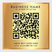 Aangepaste QR-code logo tekst namaak goud glamor Raamsticker (Vel)