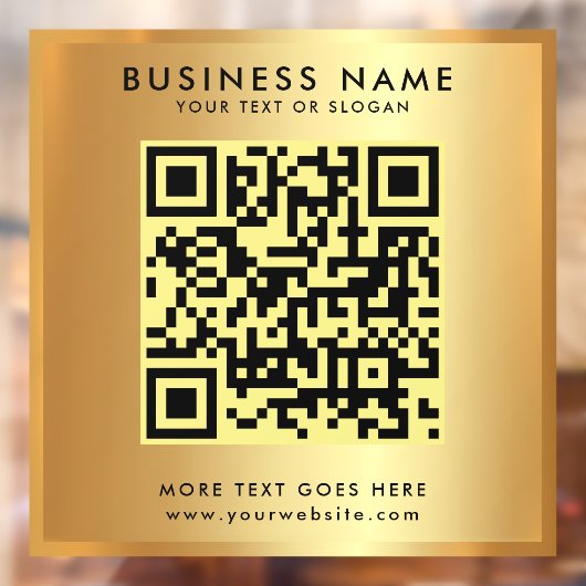 Aangepaste QR-code logo tekst namaakgoud glamourou Raamsticker (Vel 2)