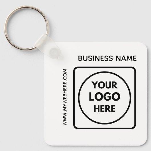 Aangepaste QR-code logo tekst Zakelijk Swag Sleute Sleutelhanger (Voorkant)