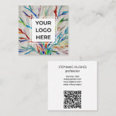 Aangepaste QR-code Logo Vierkante Visitekaartje (Voorkant / Achterkant)