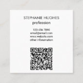 Aangepaste QR-code Logo Vierkante Visitekaartje (Achterkant)