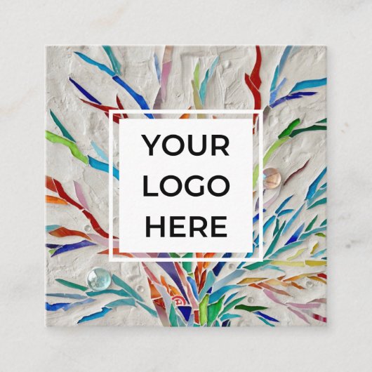 Aangepaste QR-code Logo Vierkante Visitekaartje (Voorkant)