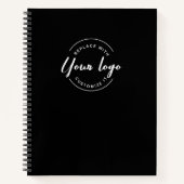 Aangepaste QR CODE Logo website Promotie zwart Notitieboek (Voorkant)