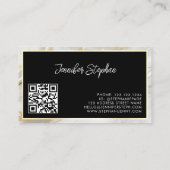 Aangepaste QR-code & Logo Wit Goud Marmer Uniek Visitekaartje (Achterkant)