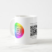 Aangepaste QR-code logo zakelijke branding mok (Voorkant links)
