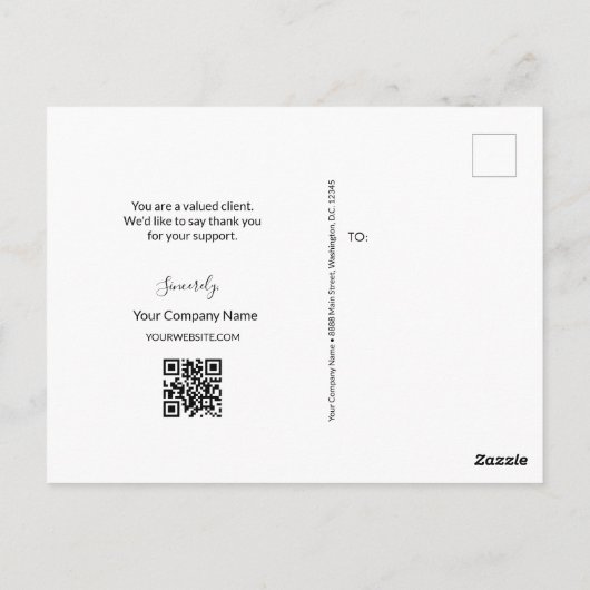 Aangepaste QR-CODE logo Zakelijke sjabloon Briefkaart (Achterkant)