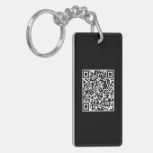 Aangepaste QR-code logo zwart solide minimalist Sleutelhanger (Voorkant Links)