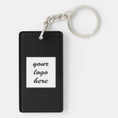 Aangepaste QR-code logo zwart solide minimalist Sleutelhanger (achterkant)