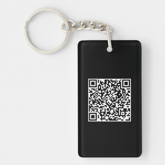 Aangepaste QR-code logo zwart solide minimalist Sleutelhanger (Voorkant)