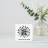 Aangepaste QR-code Magnolia Bloem Frame Gift Regis Informatiekaartje (Staand voorkant)