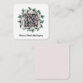 Aangepaste QR-code Magnolia Bloem Frame Gift Regis Informatiekaartje (Voorkant / Achterkant)