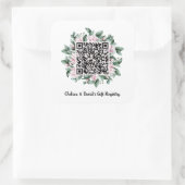 Aangepaste QR-code Magnolia Flower Lijst Cadeaureg Vierkante Sticker (Tas)