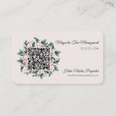 Aangepaste QR-code Magnolia Flower Lijst Visitekaartje (Voorkant)