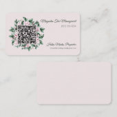 Aangepaste QR-code Magnolia Flower Lijst Visitekaartje (Voorkant / Achterkant)