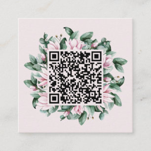 Aangepaste QR-code Magnolia Flower Lijst Weddensch Informatiekaartje