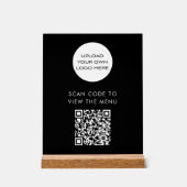 Aangepaste QR Code Menu Scan Logo Zwart Acryl Bord (Voorkant)