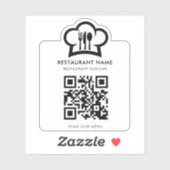 Aangepaste QR Code Menu Sticker (Vel)