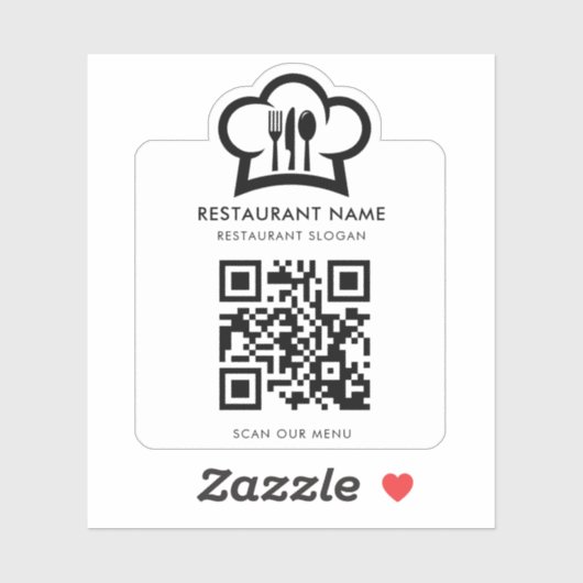 Aangepaste QR Code Menu Sticker (Vel)