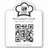 Aangepaste QR Code Menu Sticker (Voorkant)