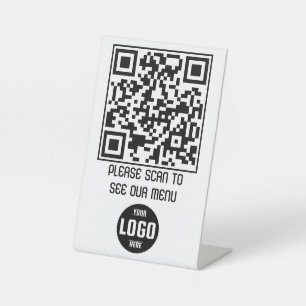 Aangepaste QR Code Menu voetstuk teken voor restau Reclamebord Met Voetstuk