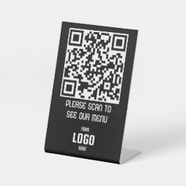 Aangepaste QR Code Menu voetstuk teken voor restau Reclamebord Met Voetstuk