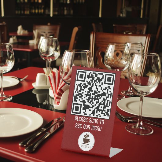 Aangepaste QR Code Menu voetstuk teken voor restau Reclamebord Met Voetstuk