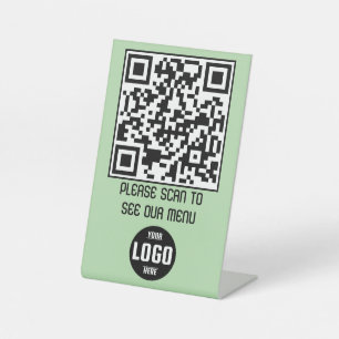 Aangepaste QR Code Menu voetstuk teken voor restau Reclamebord Met Voetstuk