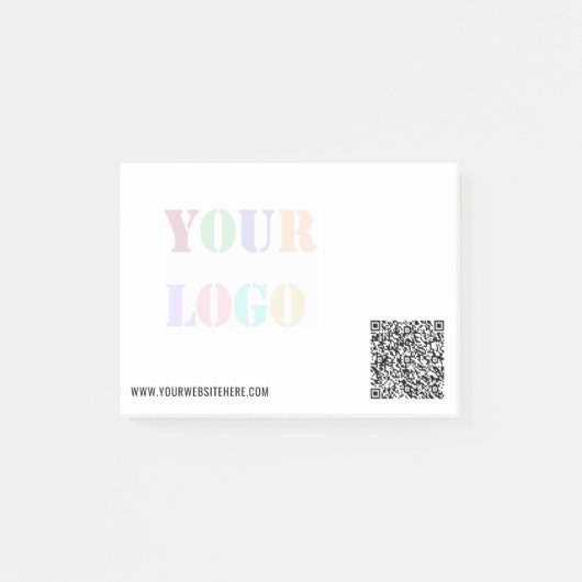 Aangepaste QR-code merklogo Post-it® notities voor Notes (Voorkant)