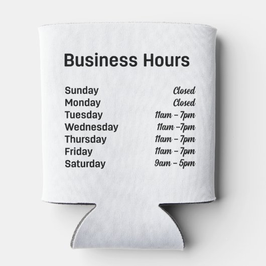 Aangepaste QR-code met kantooruren Blikjeskoeler (Achterkant)