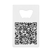 Aangepaste QR-code met kantooruren Creditkaart Flessenopener (Voorkant)