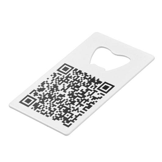 Aangepaste QR-code met kantooruren Creditkaart Flessenopener (Voorkant Gekanteld)