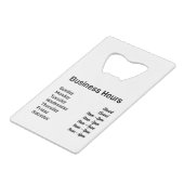 Aangepaste QR-code met kantooruren Creditkaart Flessenopener (Achterkant Gekanteld)