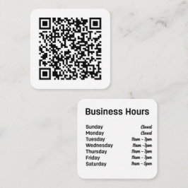 Aangepaste QR-code met kantooruren Vierkante Visitekaartje