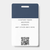 Aangepaste QR-code met uw logo Bedrijfs Event ID B Badge (Achterkant)