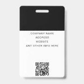 Aangepaste QR-code met uw logo bedrijfs-event-ID Badge (Achterkant)
