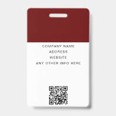 Aangepaste QR-code met uw Logo Company Event ID Badge (Back)