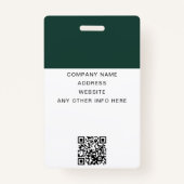 Aangepaste QR-code met uw Logo Company Event ID Badge (Achterkant)