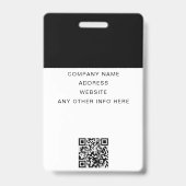 Aangepaste QR-code met uw Logo Company Event ID Badge (Back)